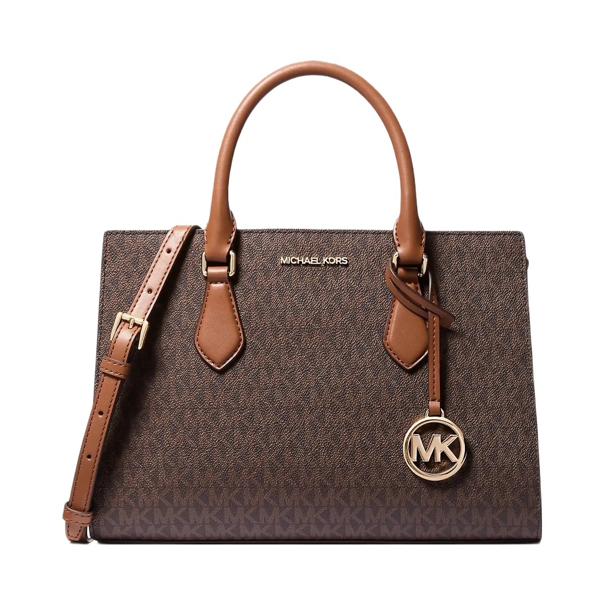 Michael Kors Sheila Medium Logo Satchel Brown - HypeFly India View 1