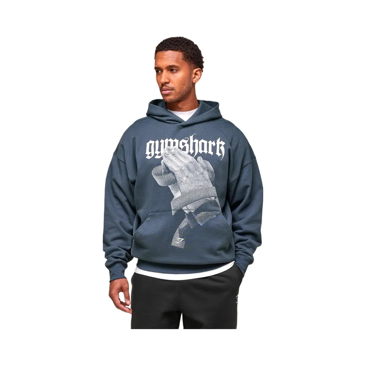 Gymshark Prayer Hands Hoodie - Titanium Blue - HypeFly India View 1