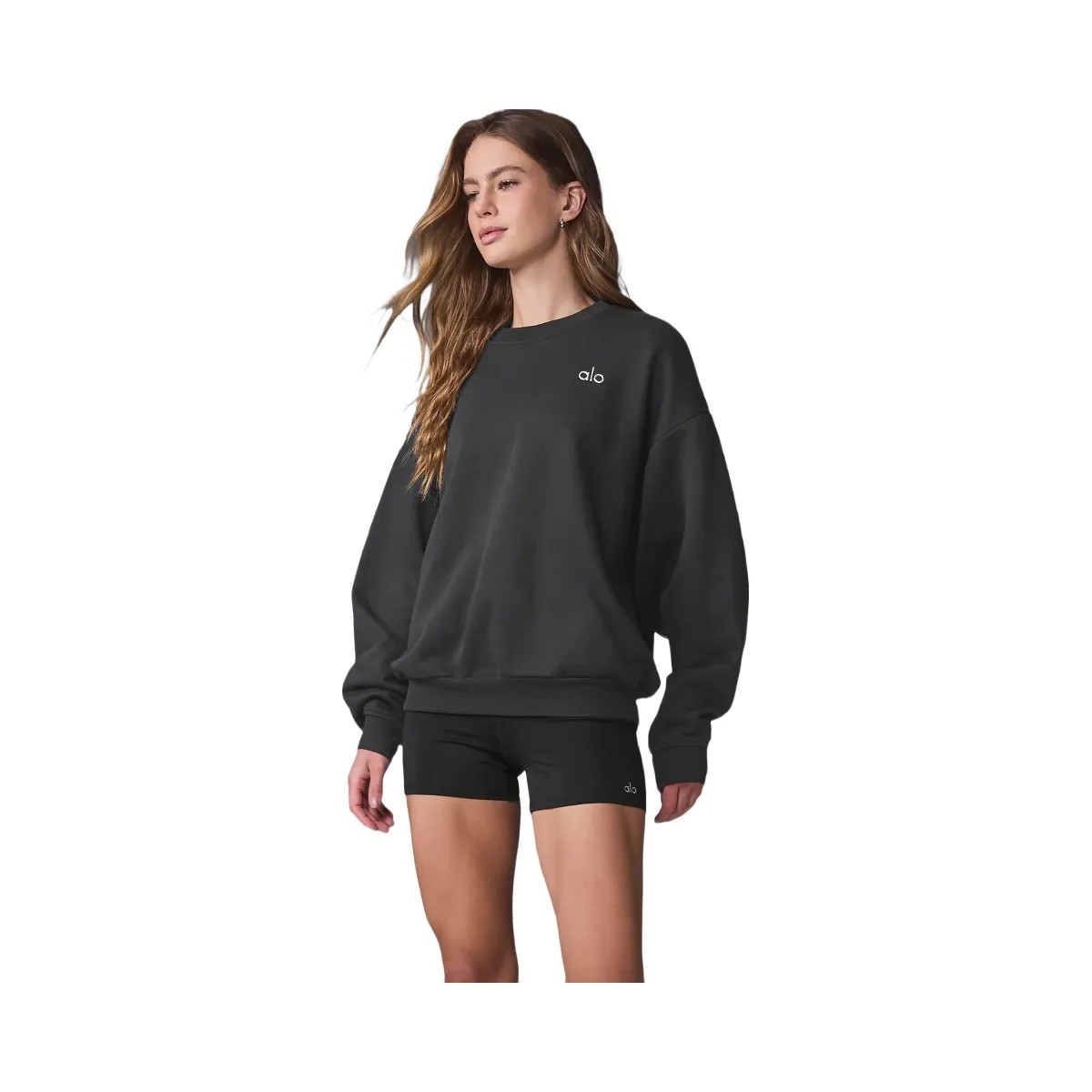 Alo Women's Accolade Crew Neck Pullover - Anthracite - HypeFly India View 4