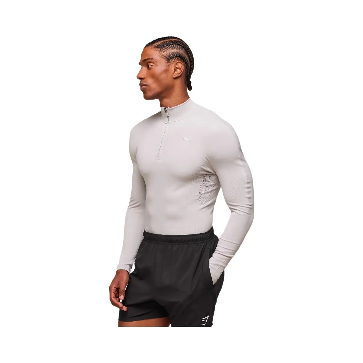 Gymshark everywear Warp Knit 1/4 Zip - Tame Grey - HypeFly India View 4