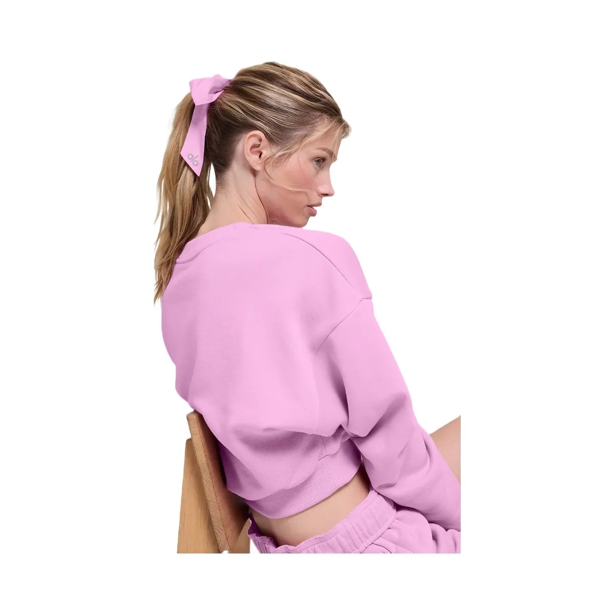 Alo Love Knots Tie Scrunchie - Candy Heart Pink - HypeFly India View 2
