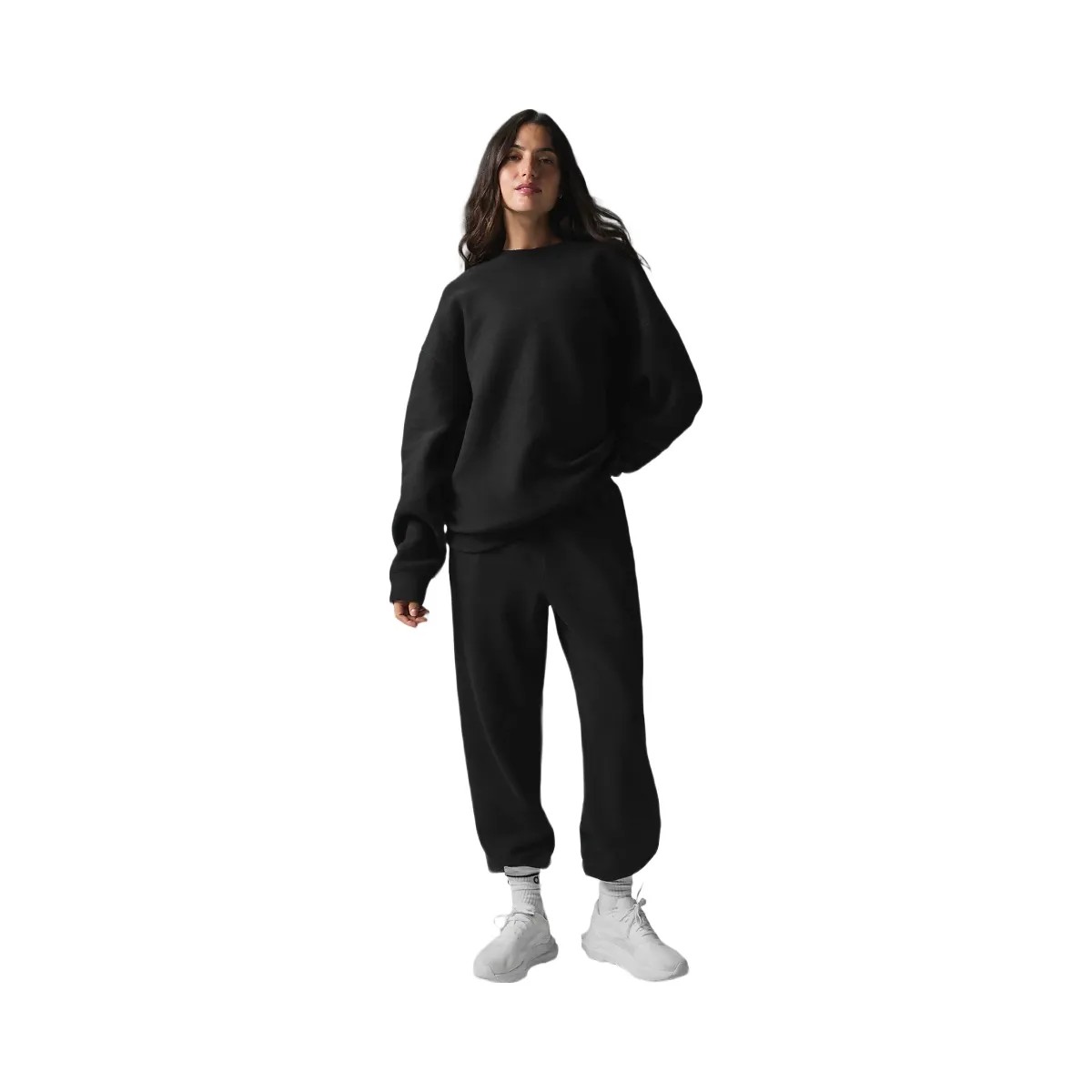 Alo Women's Triumph Restore Crew Neck Sweatshirt - Black - HypeFly India View 1