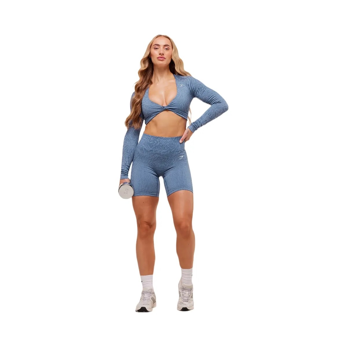 Gymshark Adapt Animal Seamless Shorts - Worn Blue/Peri Blue - HypeFly India View 4