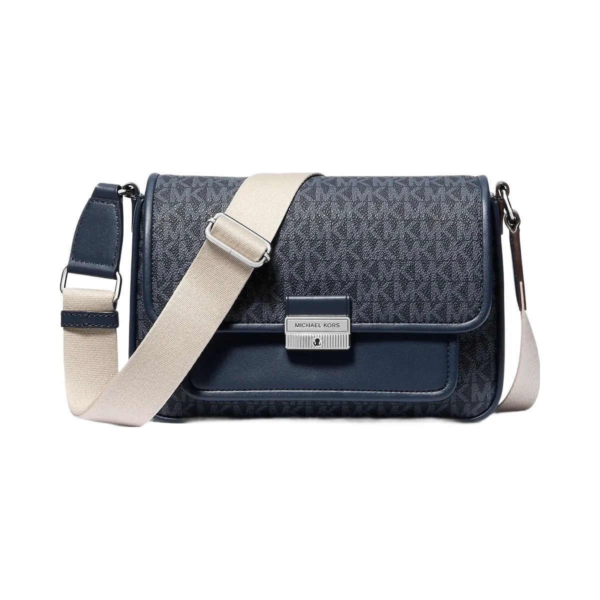 Michael Kors Bradshaw Medium Signature Logo Messenger Bag Admiral - HypeFly India View 1