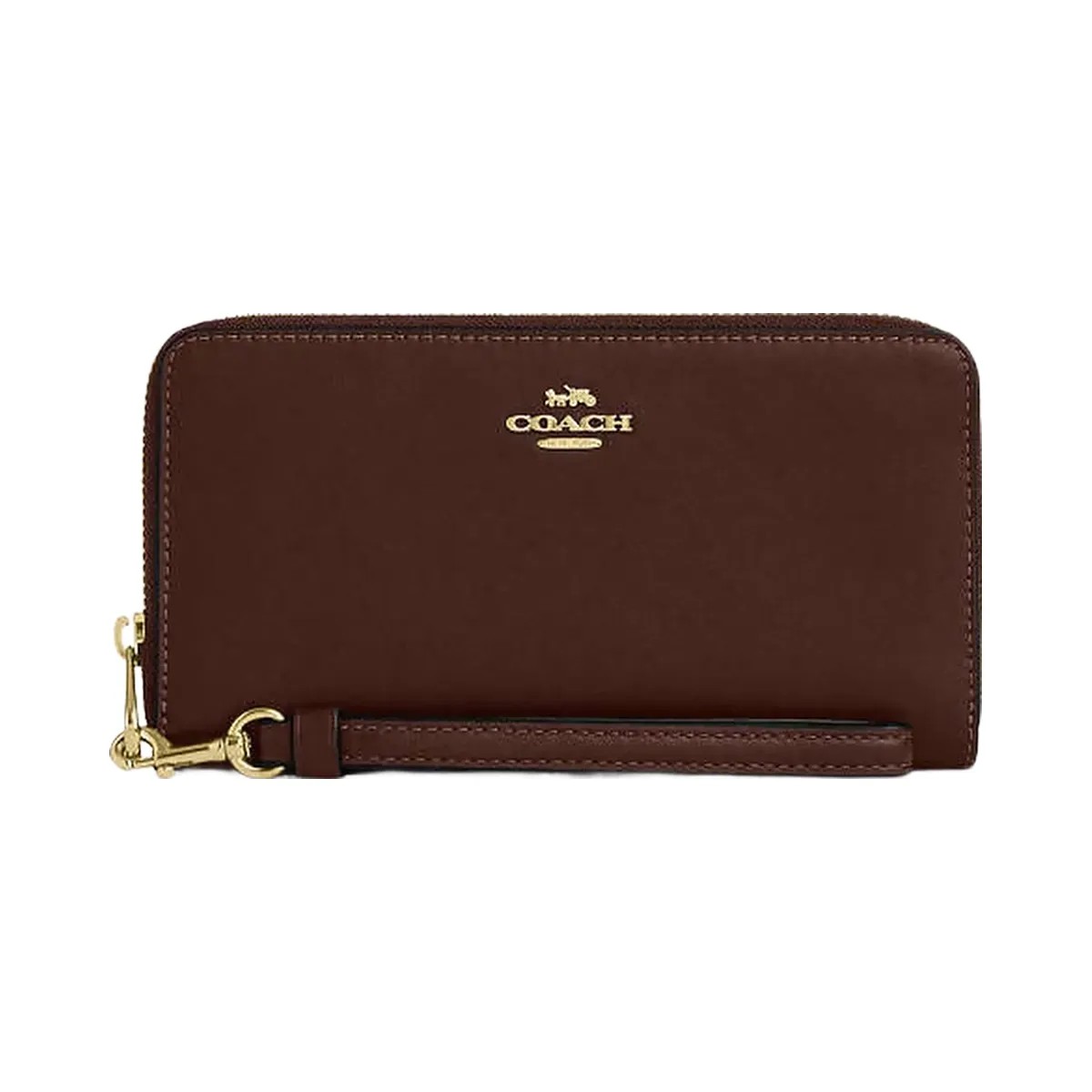 Coach Long Zip Around Wallet Calf Leather-Gold-Maple - HypeFly India View 1