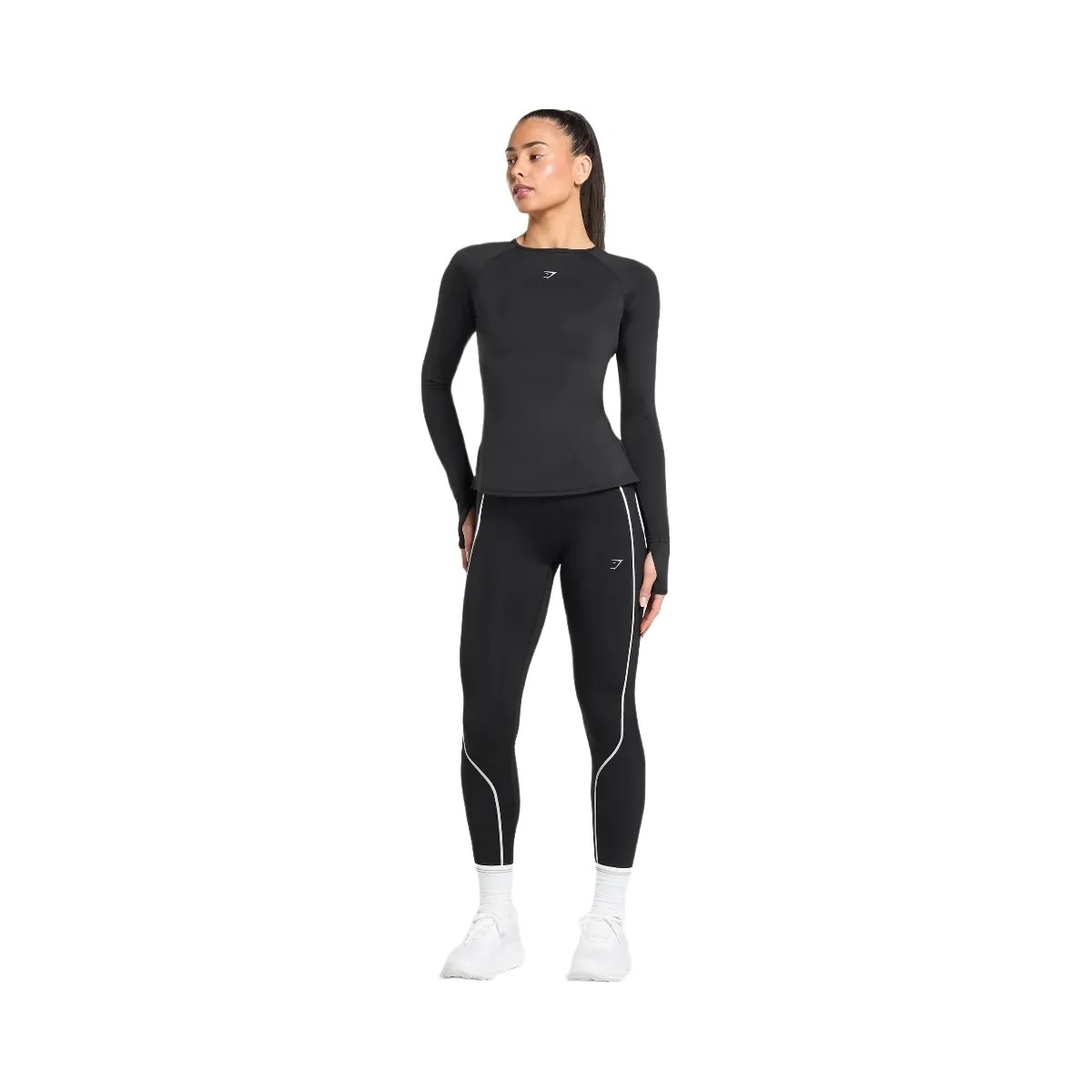 Gymshark Running Long Sleeve Top - Black - HypeFly India View 5