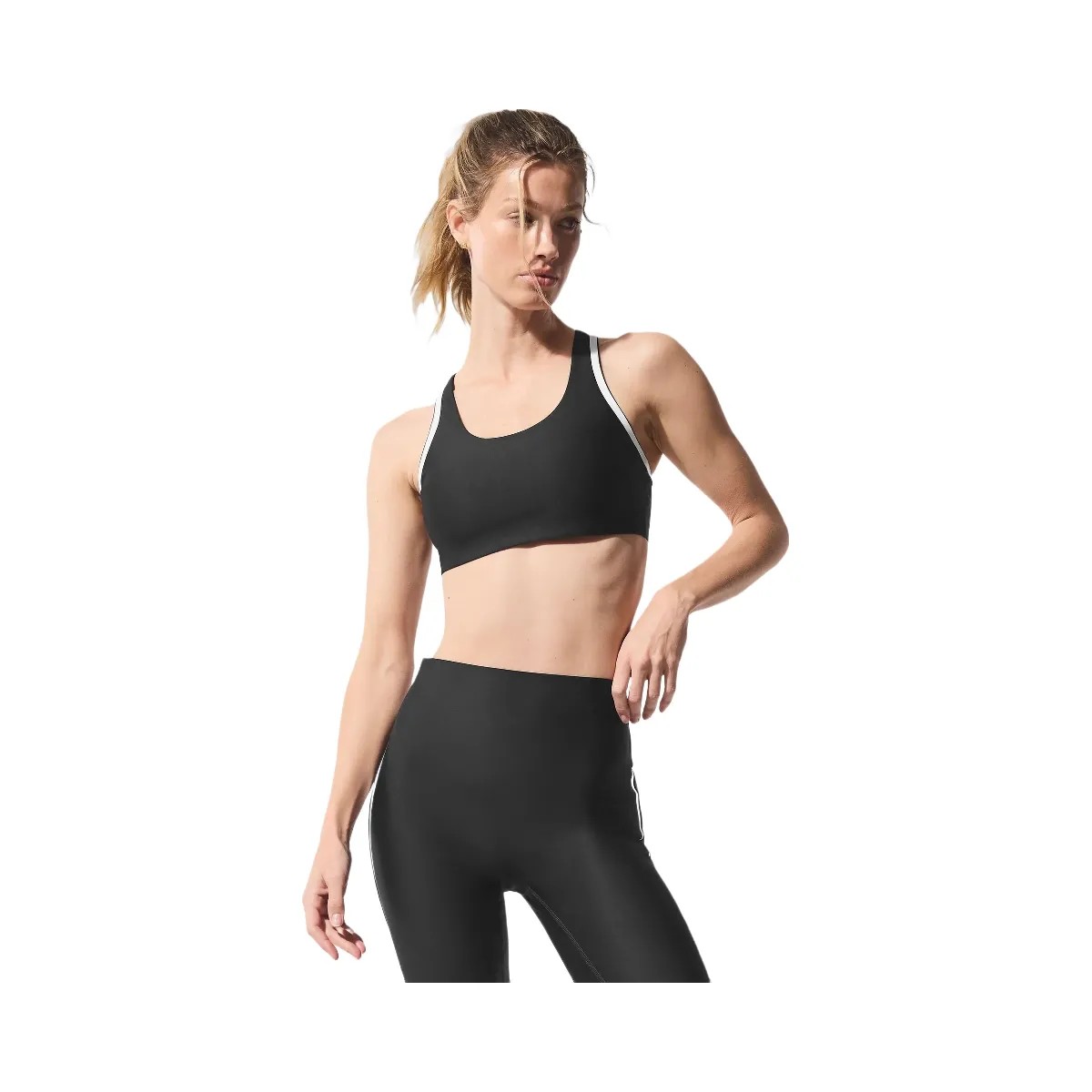 Alo Women's Airlift Super Sleek Contrast Bra - Black/White - HypeFly India View 1