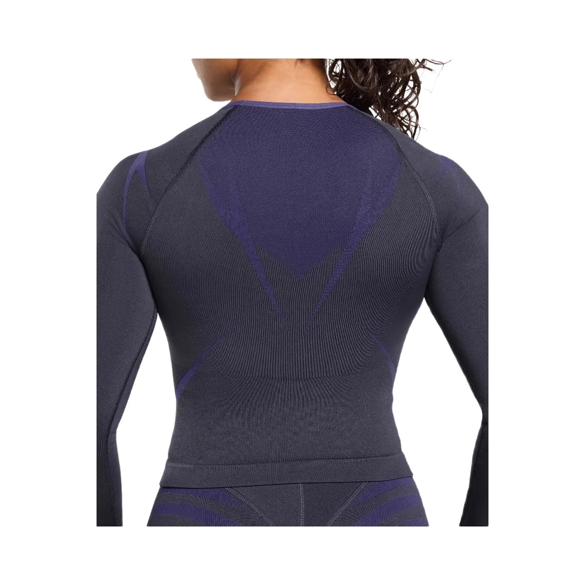Gymshark Apex Lift Seamless Long Sleeve Crop Top - Heavy Blue/Cobalt Purple - HypeFly India View 6