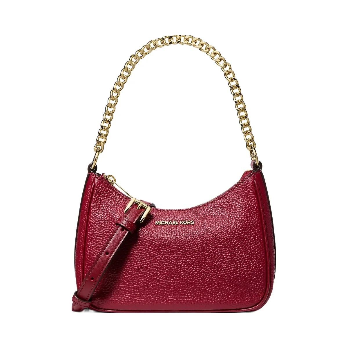 Michael Kors Jet Set Travel Pebbled Leather Convertible Crossbody Bag Cherry - HypeFly India View 1