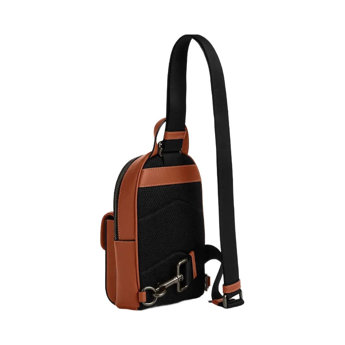 Coach Small Turnlock Sling Pack Smooth Leather-Gunmetal-Tan - HypeFly India View 3