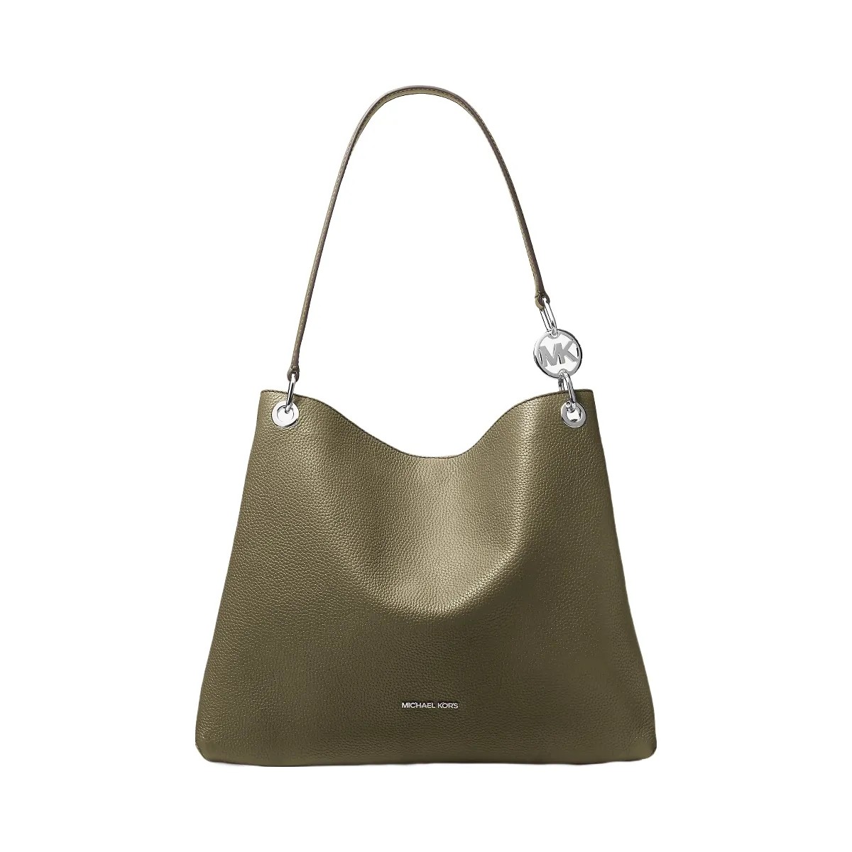 Michael Kors Christina Large Pebbled Leather Shoulder Bag Olive - HypeFly India View 1