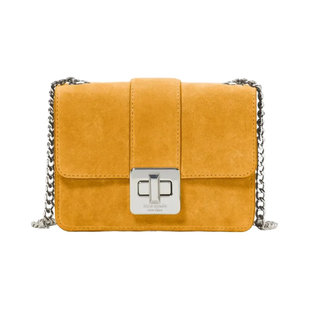 Kate Spade Phoebe Suede Turnlock Mini Flap Crossbody Squash Blossom - HypeFly India View 1