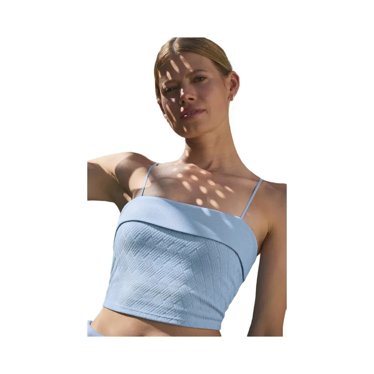 Alo Women's Doubles Only Bra Tank - Seashell Blue - HypeFly India View 1