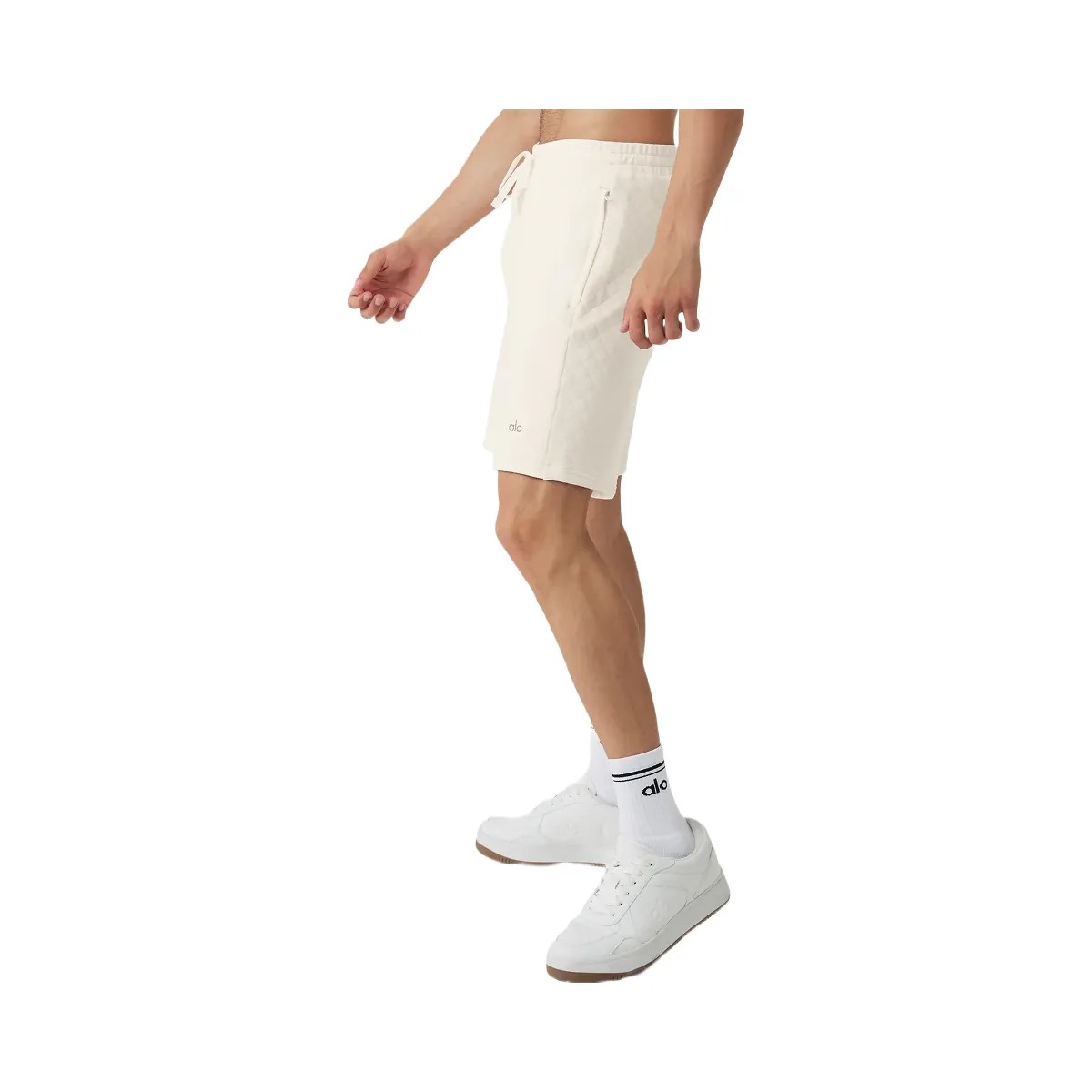 Alo Men's Quilted Stadium Short - Ivory - HypeFly India View 2