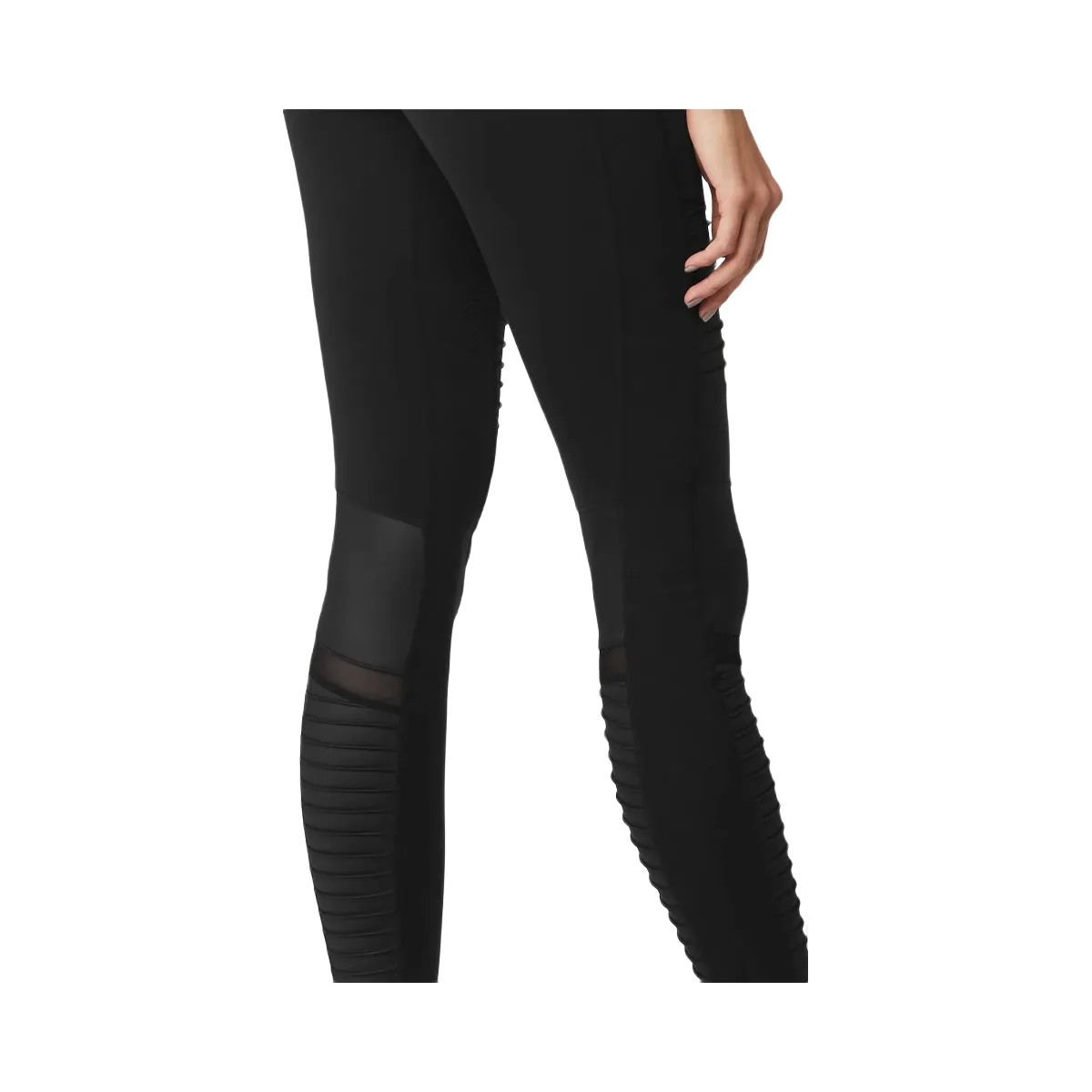Alo Women's High-Waist Moto Legging - Black/Black Glossy - HypeFly India View 4