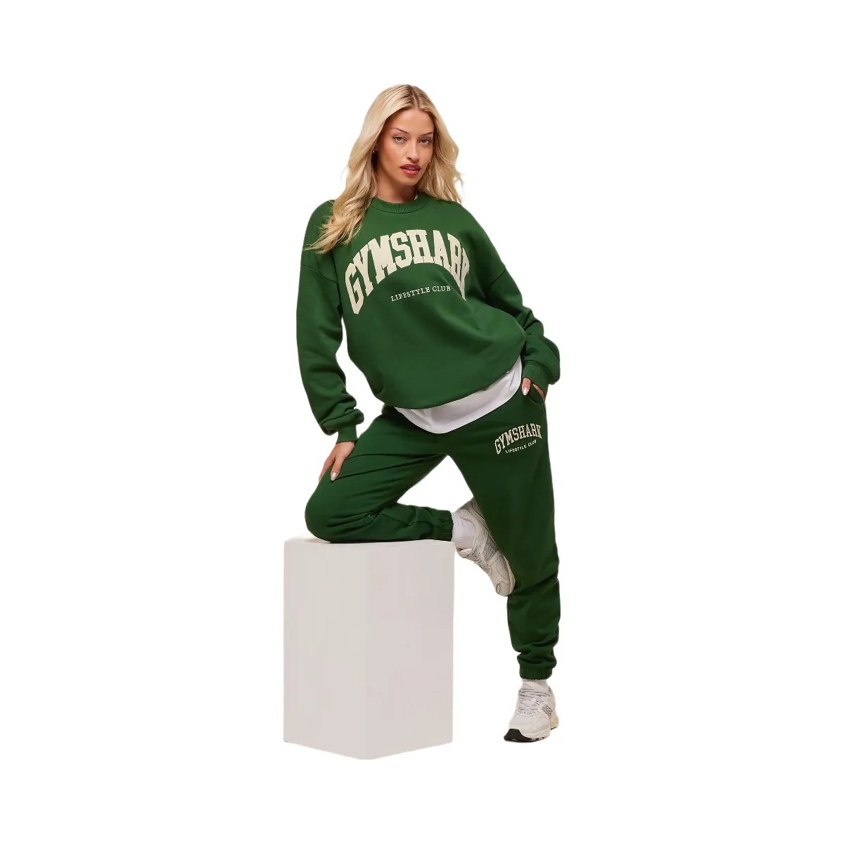 Gymshark Collegiate Graphic Crew Neck Pullover - Athletic Green - HypeFly India View 4