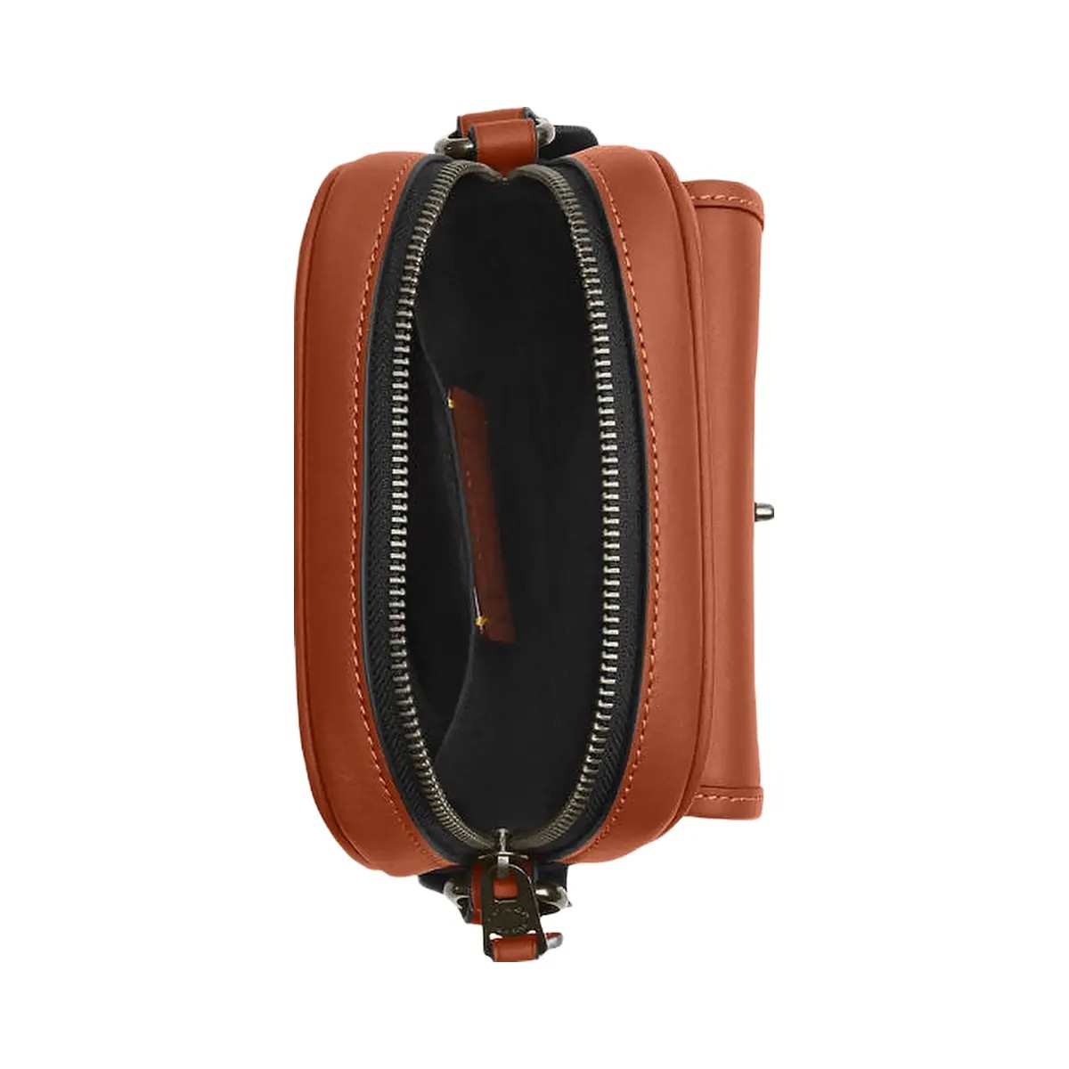 Coach Turnlock Crossbody Bag Smooth Leather-Gunmetal-Tan - HypeFly India View 3