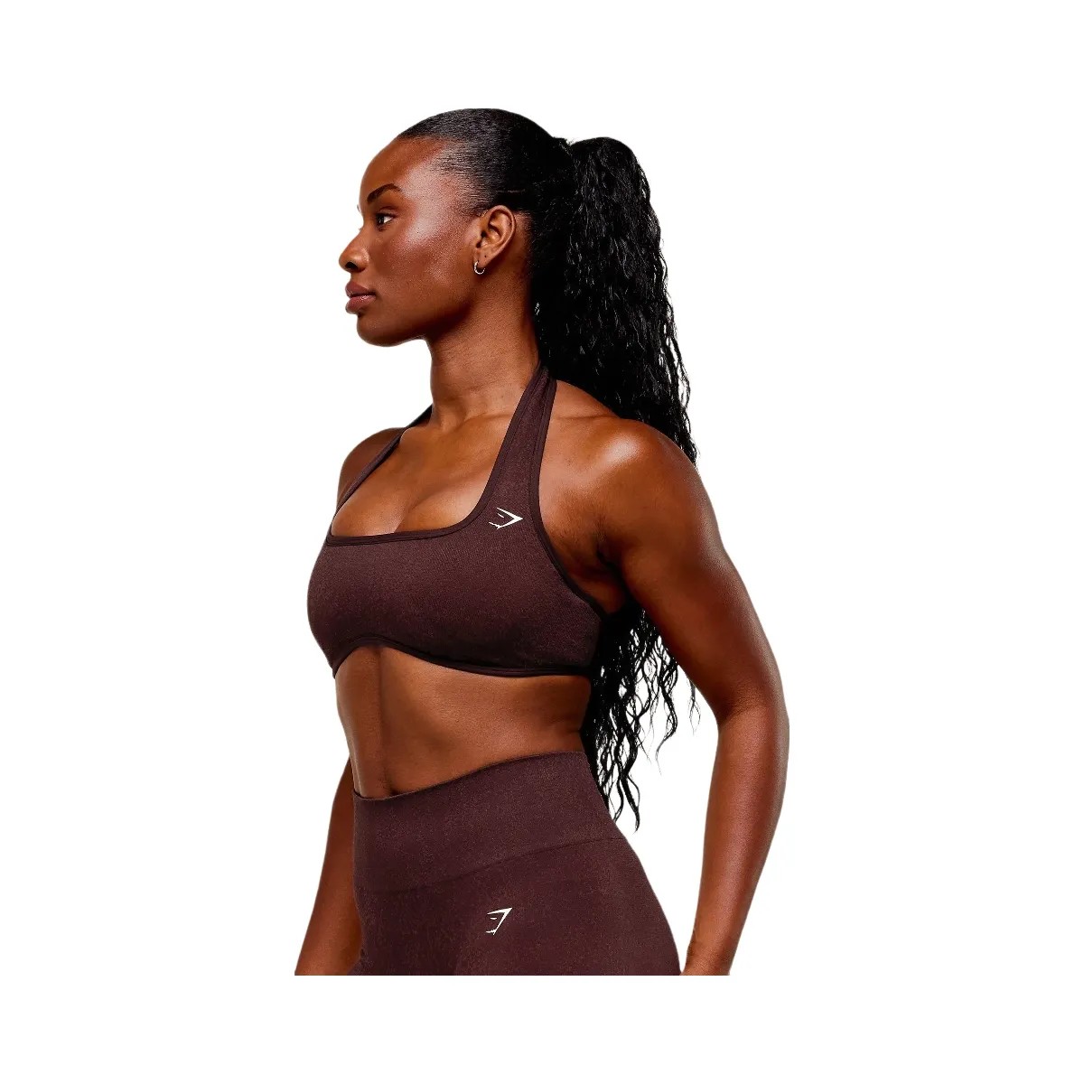 Gymshark Adapt Fleck x Whitney Halterneck Sports Bra - Cherry Purple/Rich Maroon - HypeFly India View 2