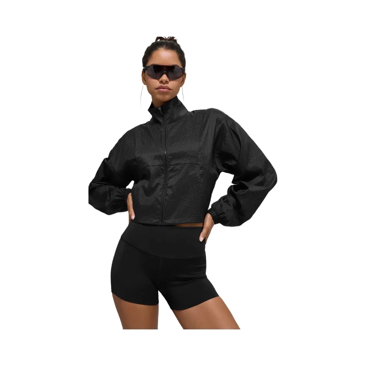 Alo Women's Game Time Full Zip Jacket - Black - HypeFly India View 1
