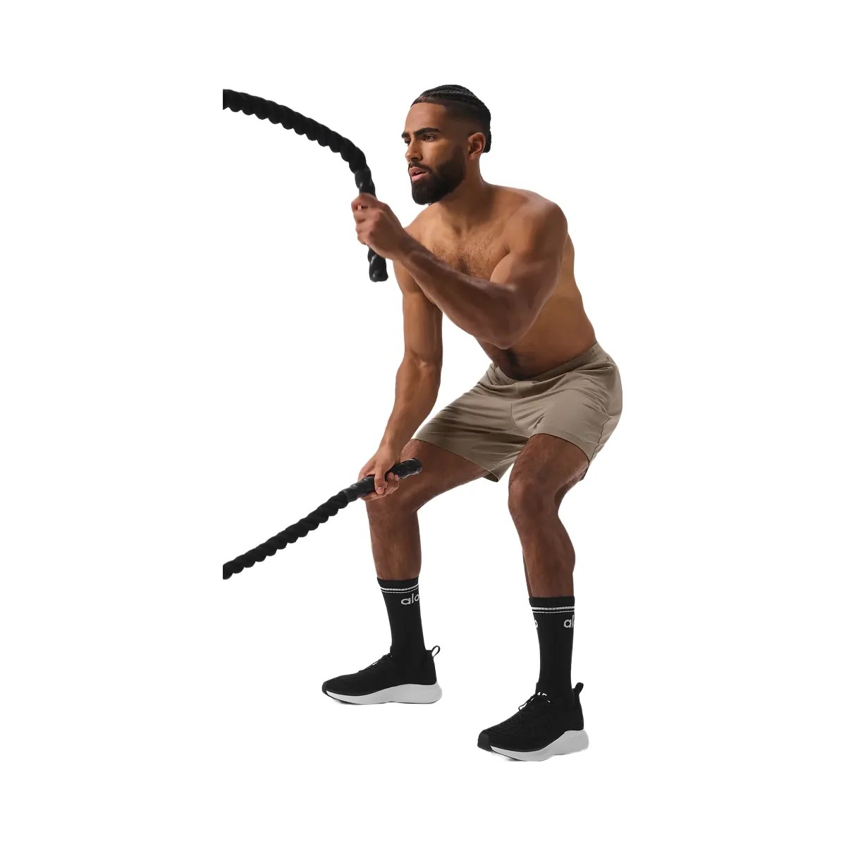 Alo Men's 7" Conquer React Performance Short - Gravel - HypeFly India View 5