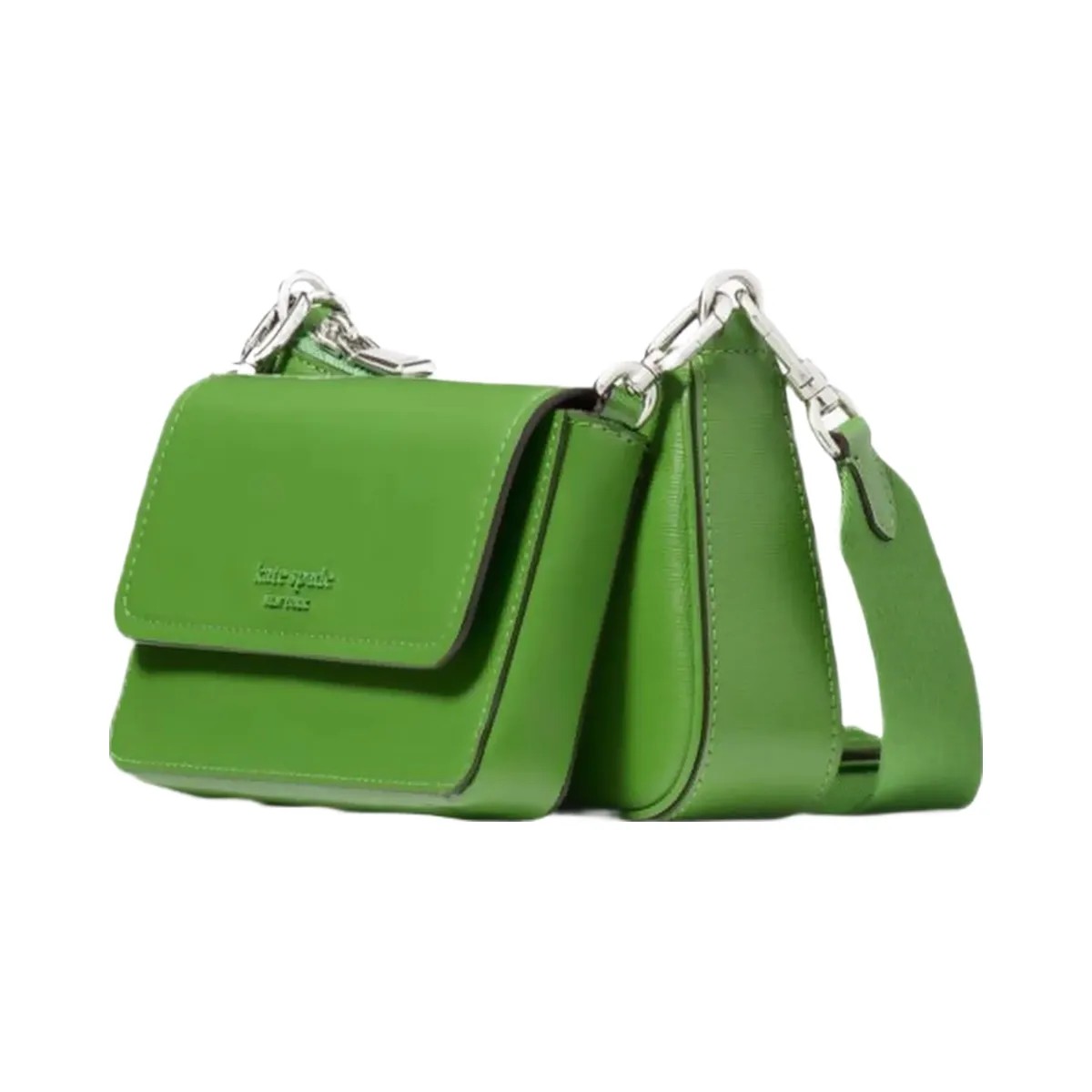 Kate Spade Double Up Patent Leather Crossbody KS Green - HypeFly India View 3
