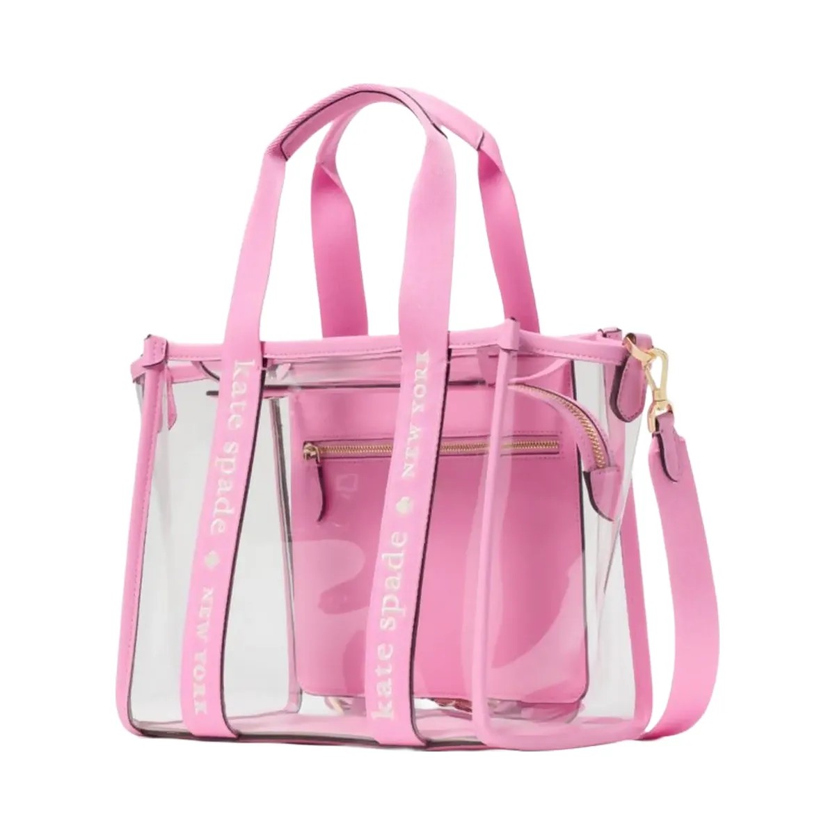 Kate Spade Kip Clear Small Tote Surf Pink - HypeFly India View 3