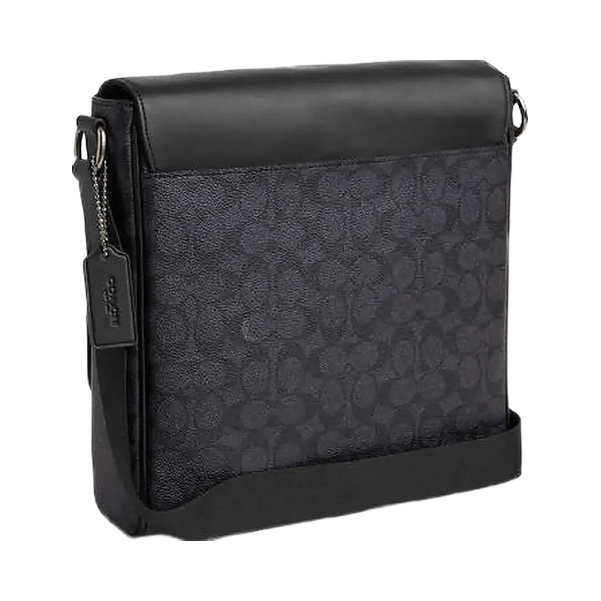 Coach Houston Map Bag In Signature Canvas Signature Canvas-Gunmetal-Charcoal-Black - HypeFly India View 3