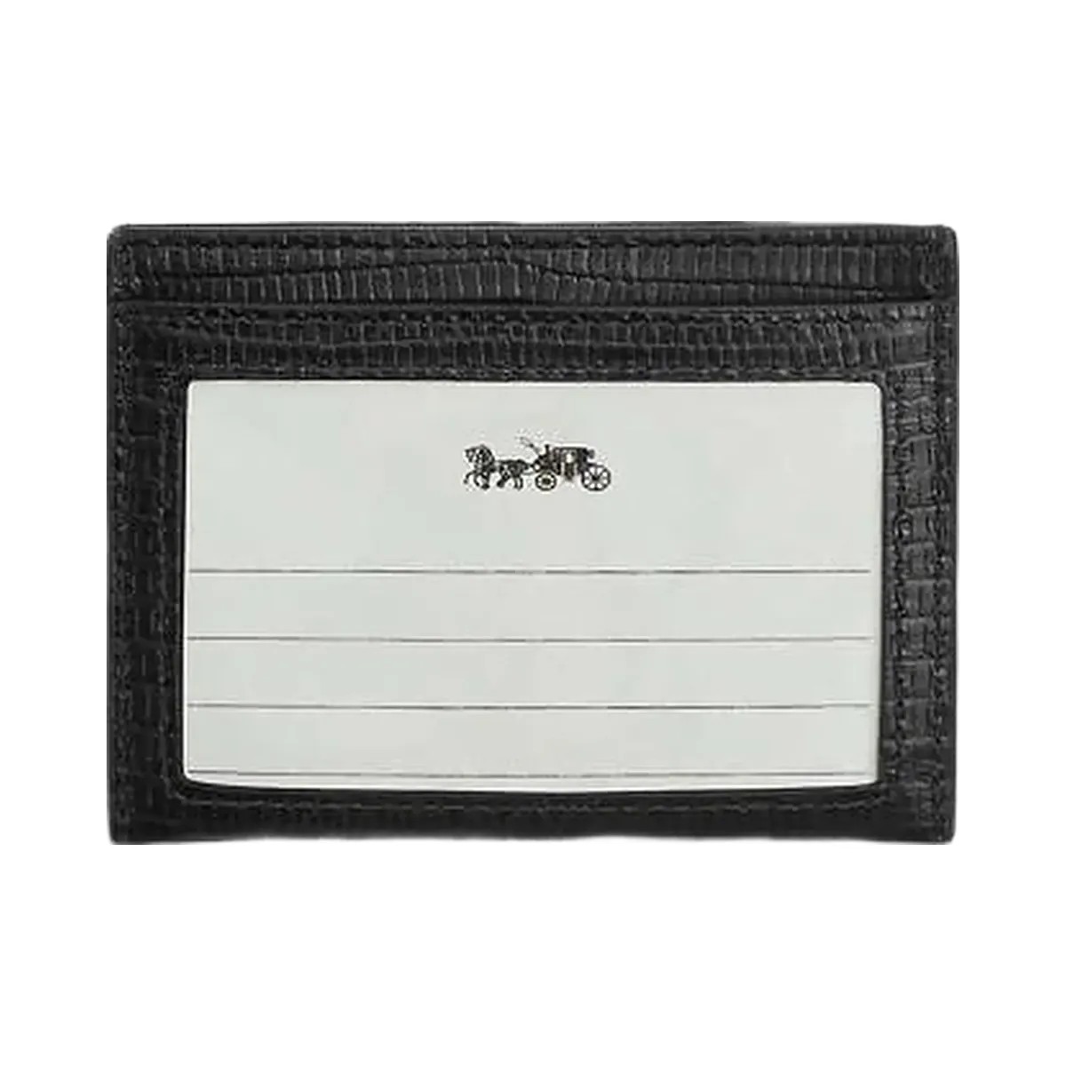 Coach Slim Id Card Case Novelty Leather-Silver-Black - HypeFly India View 1