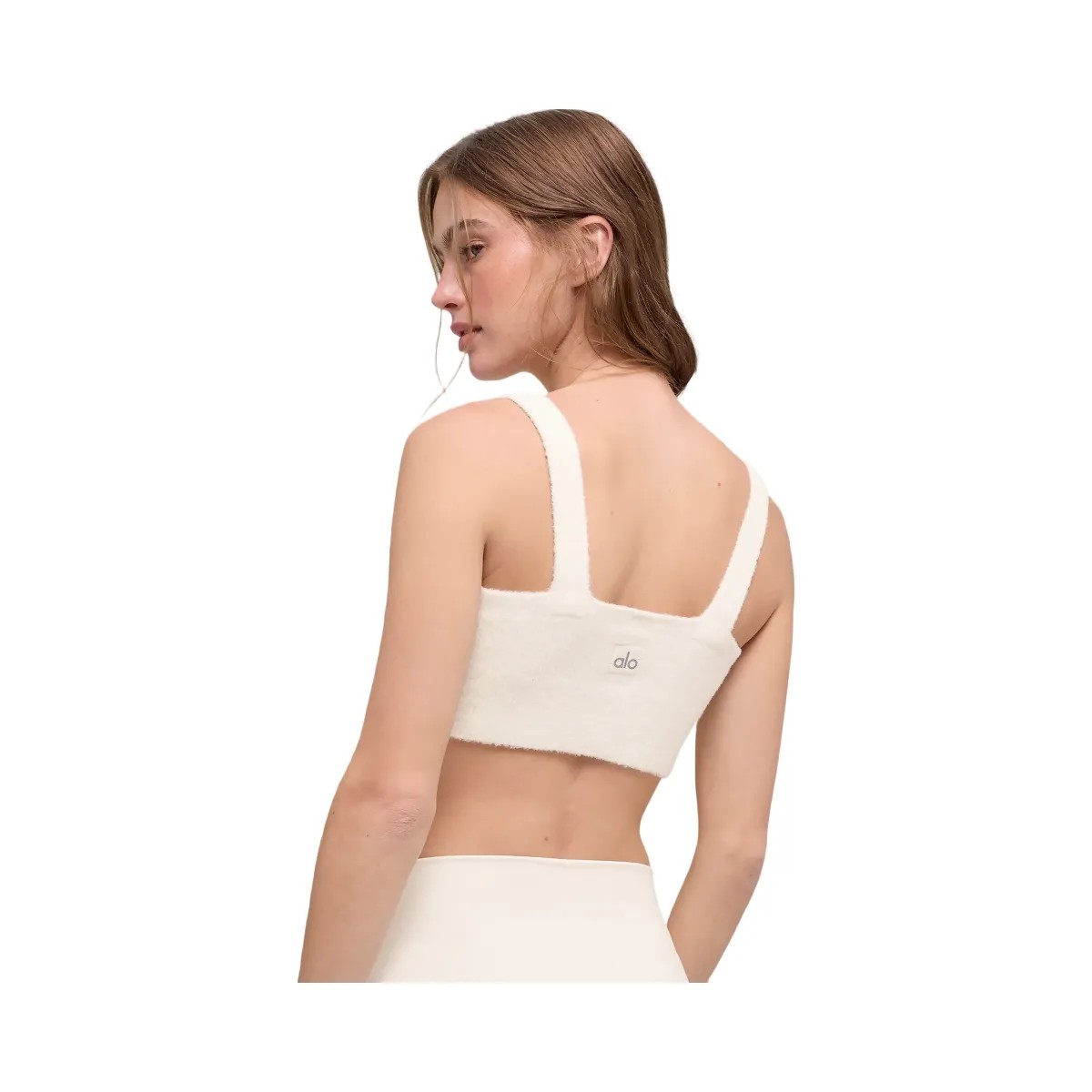 Alo Women's Snuggle Up Sweater Bra - Ivory - HypeFly India View 3