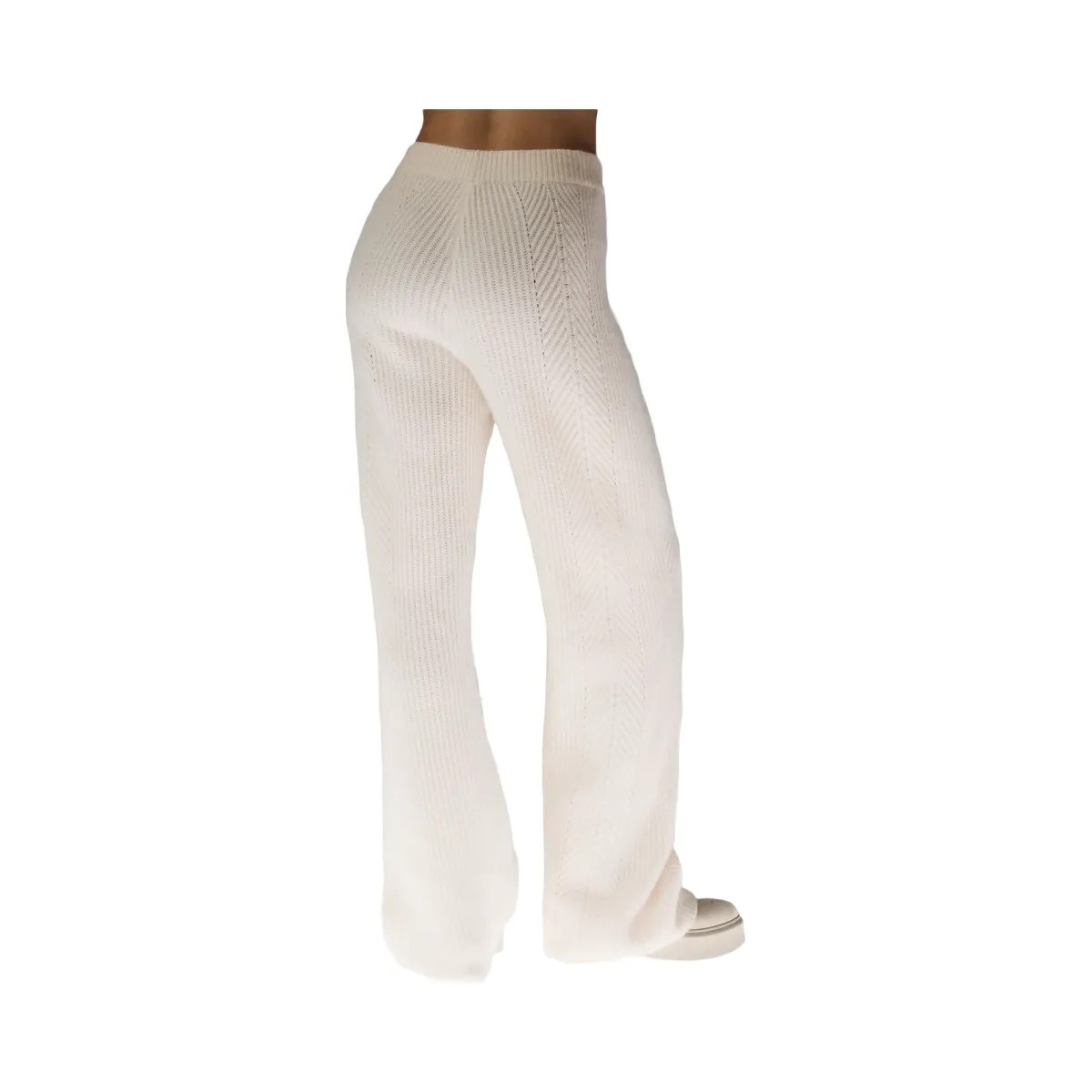 Alo Women's Winter Magic Cashmere Wide Leg Pant - Ivory - HypeFly India View 3