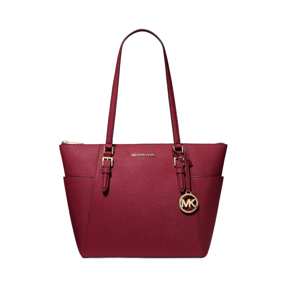 Michael Kors Charlotte Large Saffiano Leather Top-Zip Tote Bag Cherry - HypeFly India View 1