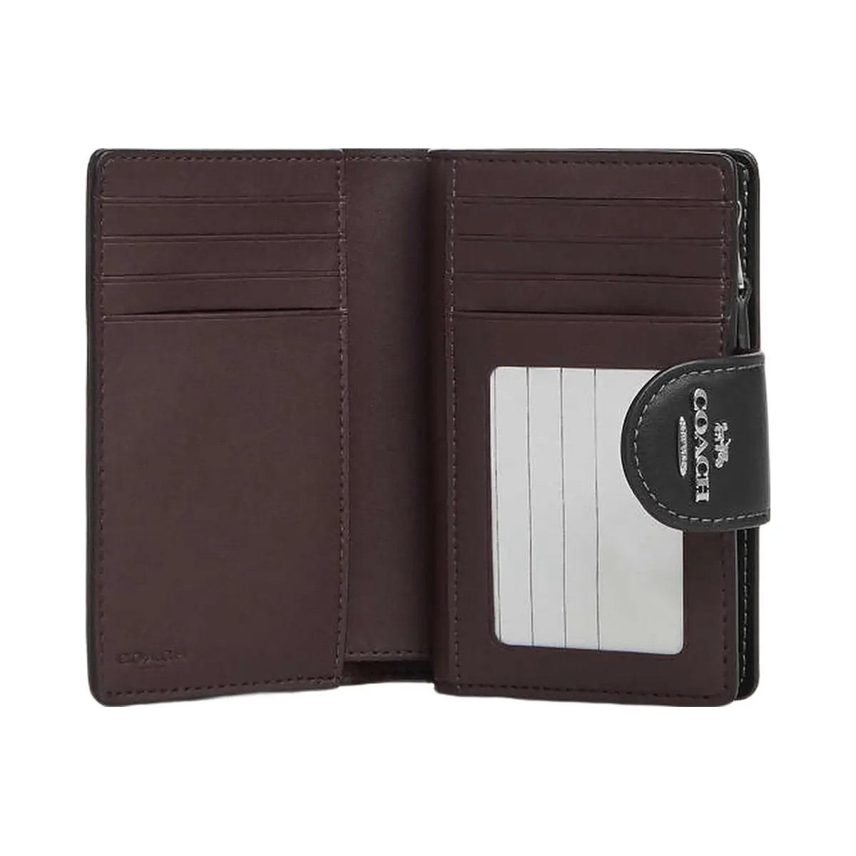 Coach Medium Corner Zip Wallet With Floral Print Silver-Chalk-Black Multi - HypeFly India View 3