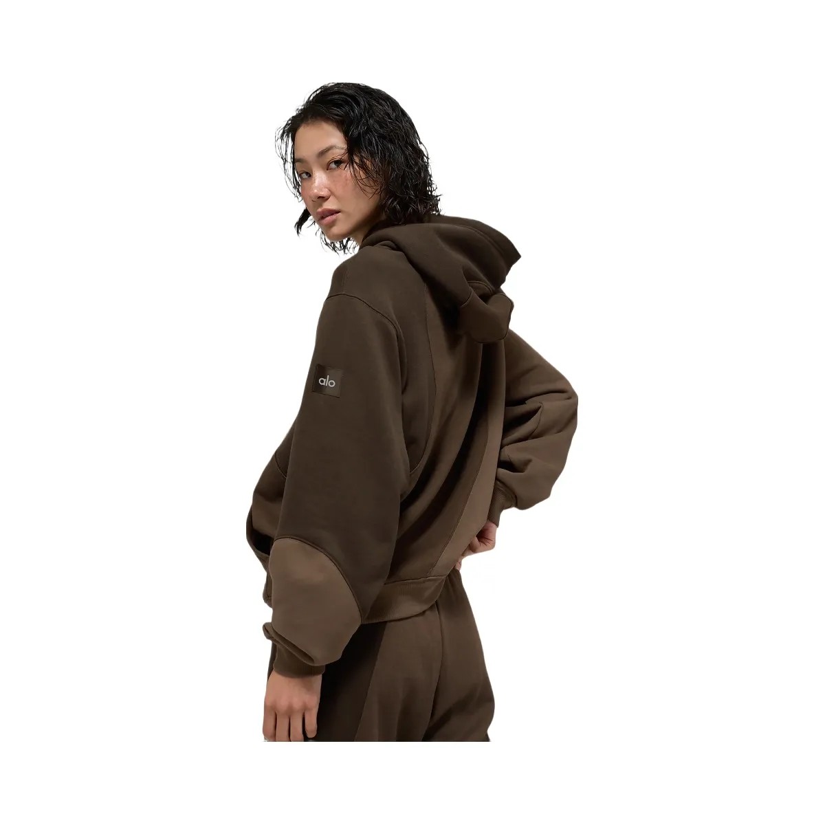 Alo Women's Make Waves Hoodie - Espresso Tonal - HypeFly India View 3