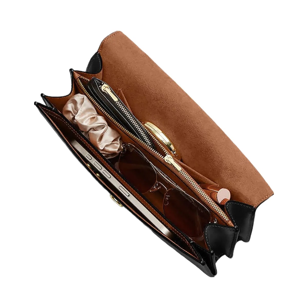 Coach Klare Envelope Crossbody Bag Calf Leather-Gold-Black - HypeFly India View 4