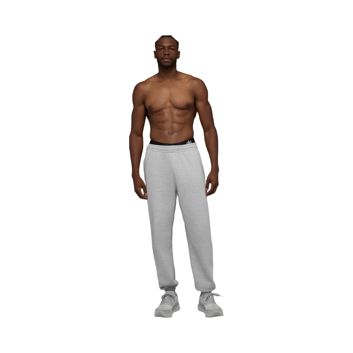 Alo Men's Cuffed Renown Heavy Weight Sweatpant - Athletic Heather Grey - HypeFly India View 1