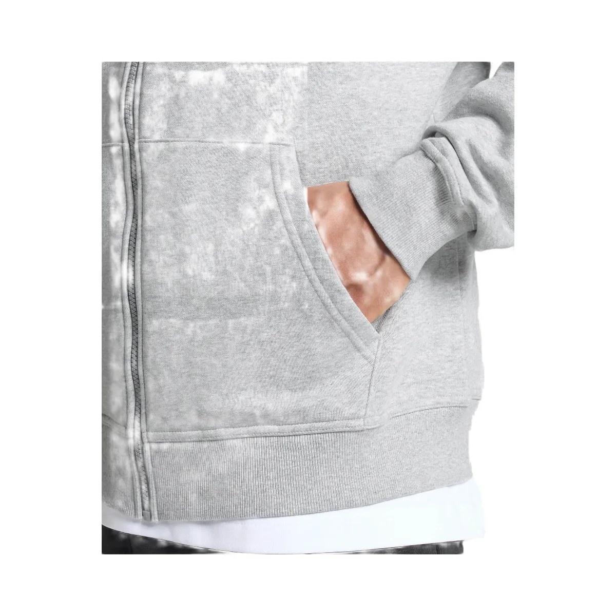Gymshark Crest Oversized Zip Up Hoodie - Light Grey Core Marl - HypeFly India View 5