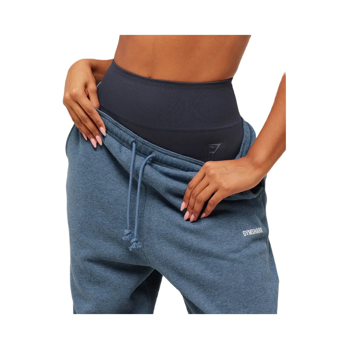 Gymshark Cosy Luxe Cuffed Joggers - Compound Blue Marl - HypeFly India View 5