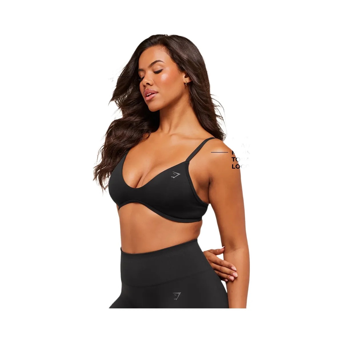 Gymshark Soft Sculpt V-neck Sports Bra - Black - HypeFly India View 2