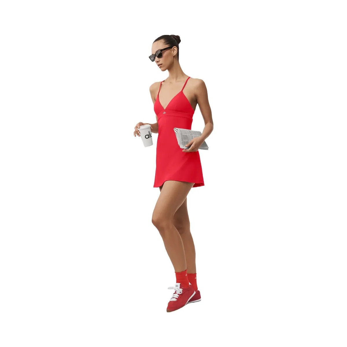 Alo Women's Airbrush Splendor Dress - Bright Red - HypeFly India View 4