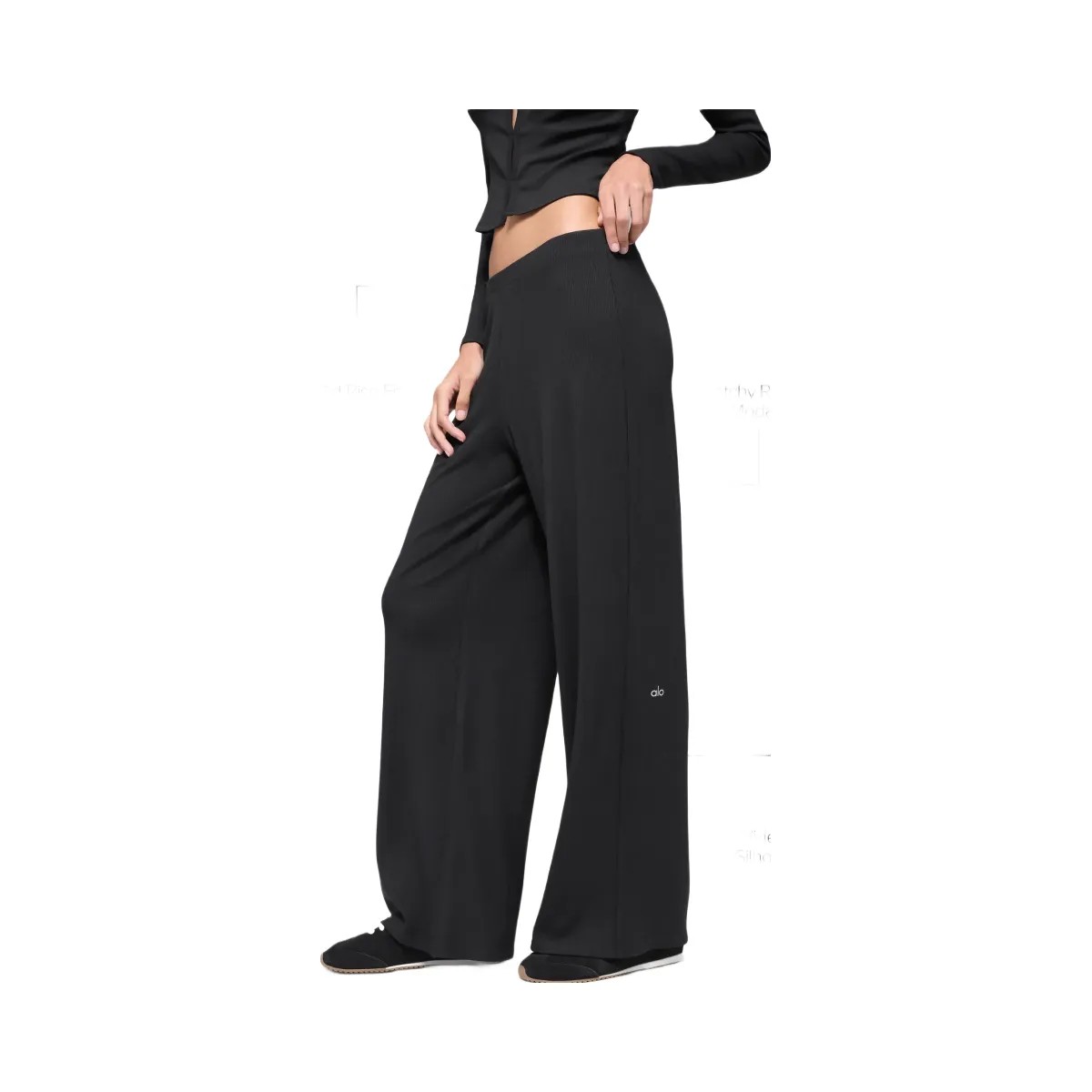 Alo Women's Mid-Rise Dreamlight Straight Pant - Black - HypeFly India View 2