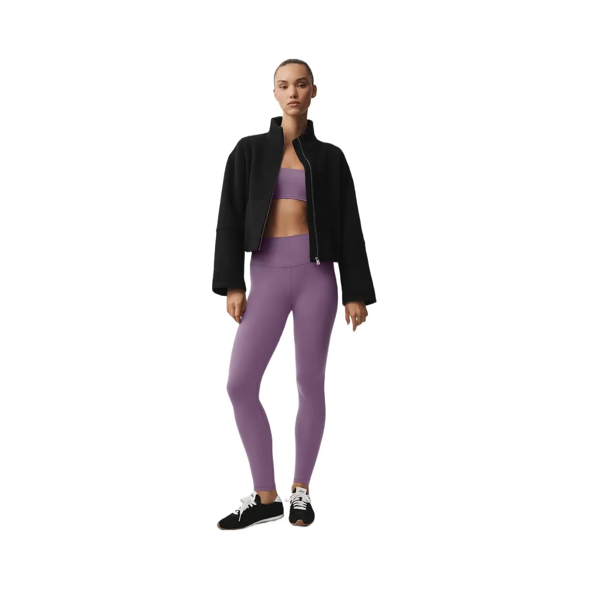 Alo Women's Double Face Wool City Girl Jacket - Black - HypeFly India View 5
