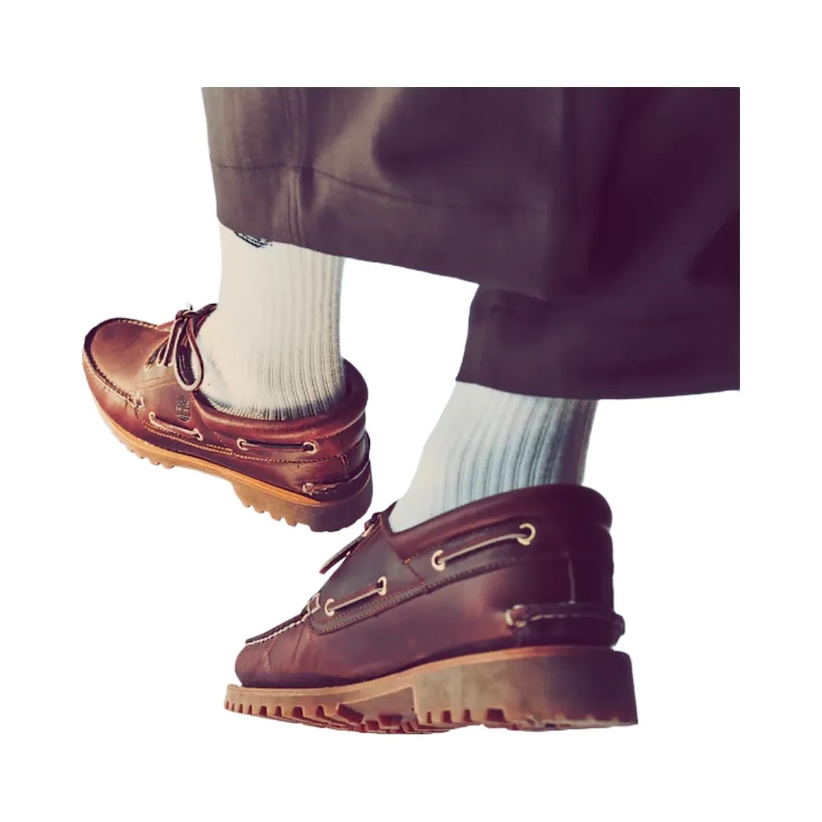 Timberland Authentic 3-Eye Lug Handsewn Boat Shoe Burgundy Men'S - HypeFly India View 4