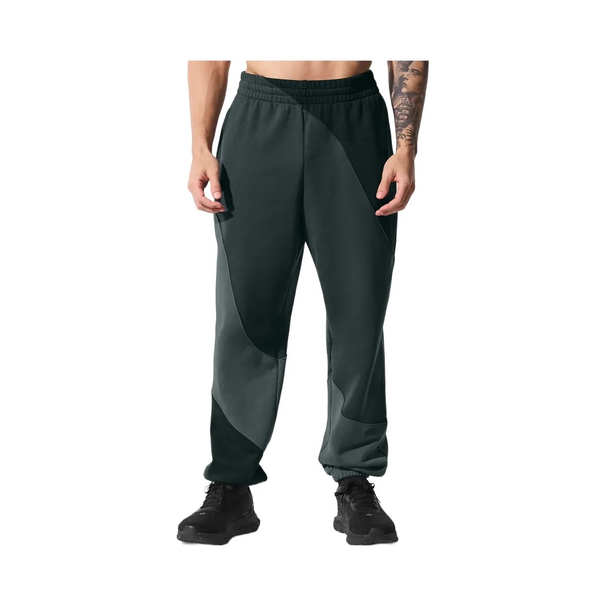 Alo Men's Make Waves Sweatpant - Charcoal Green Tonal - HypeFly India View 1
