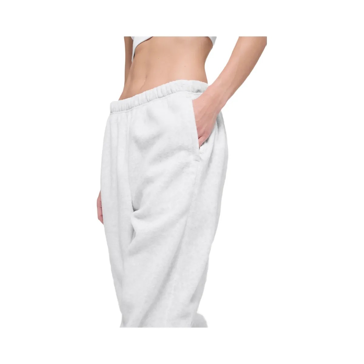 Alo Women's Polar Fleece High-Waist Retreat Jogger - White Heather Grey - HypeFly India View 2