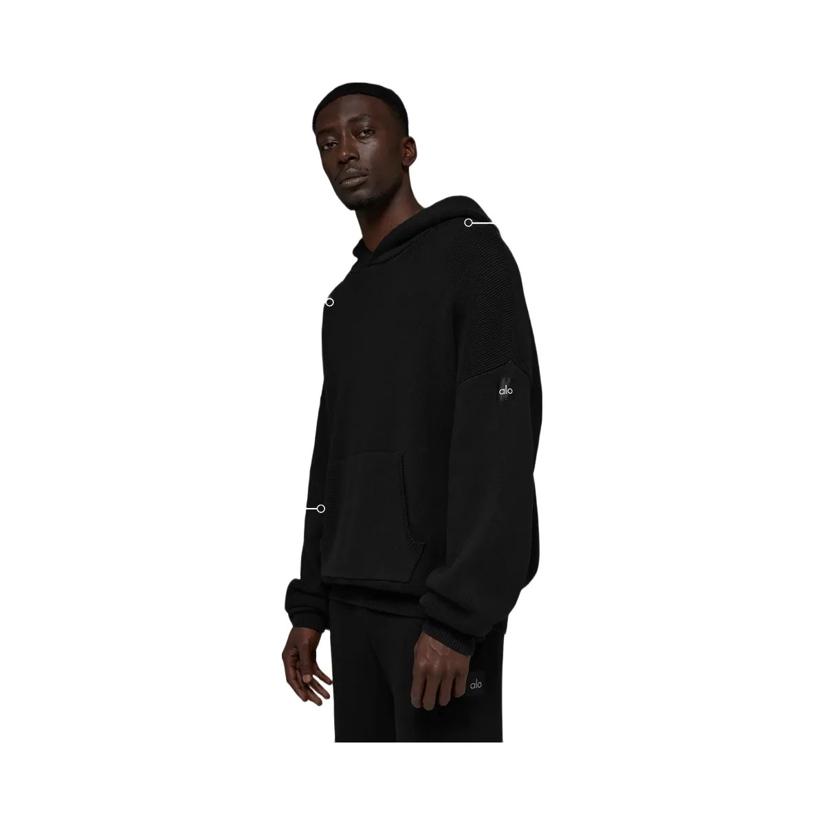 Alo Men's Scholar Hooded Sweater - Black - HypeFly India View 2