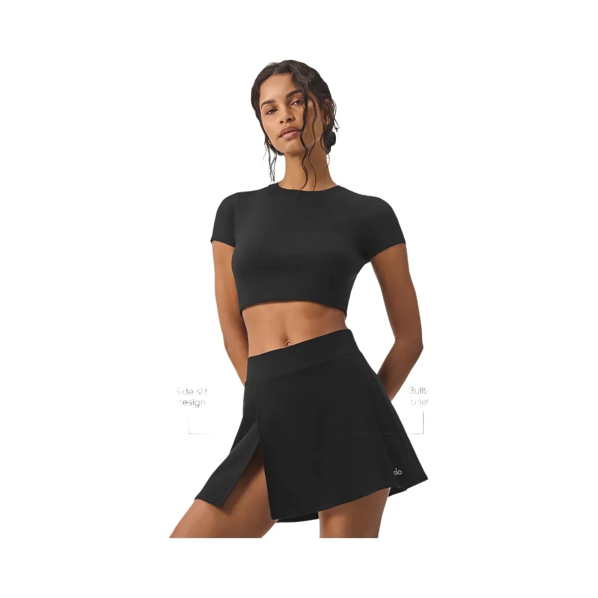 Alo Women's Alosoft Backspin Skirt - Black - HypeFly India View 1