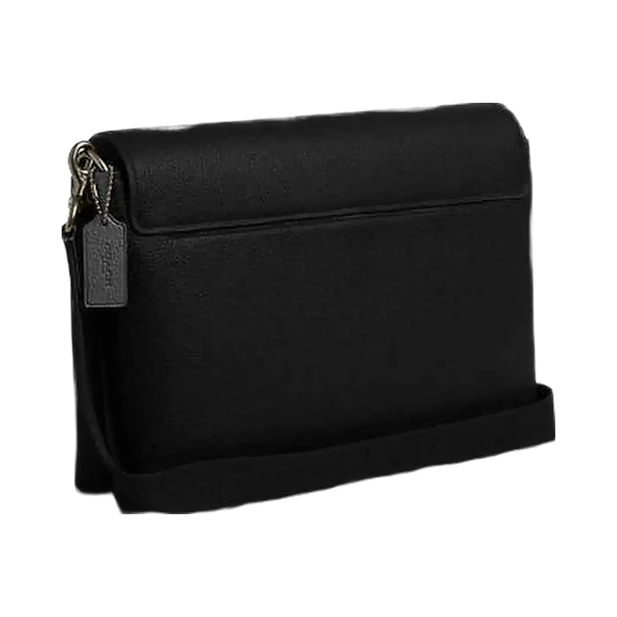 Coach Caleb Messenger Bag Pebbled Leather-Gunmetal-Black - HypeFly India View 3