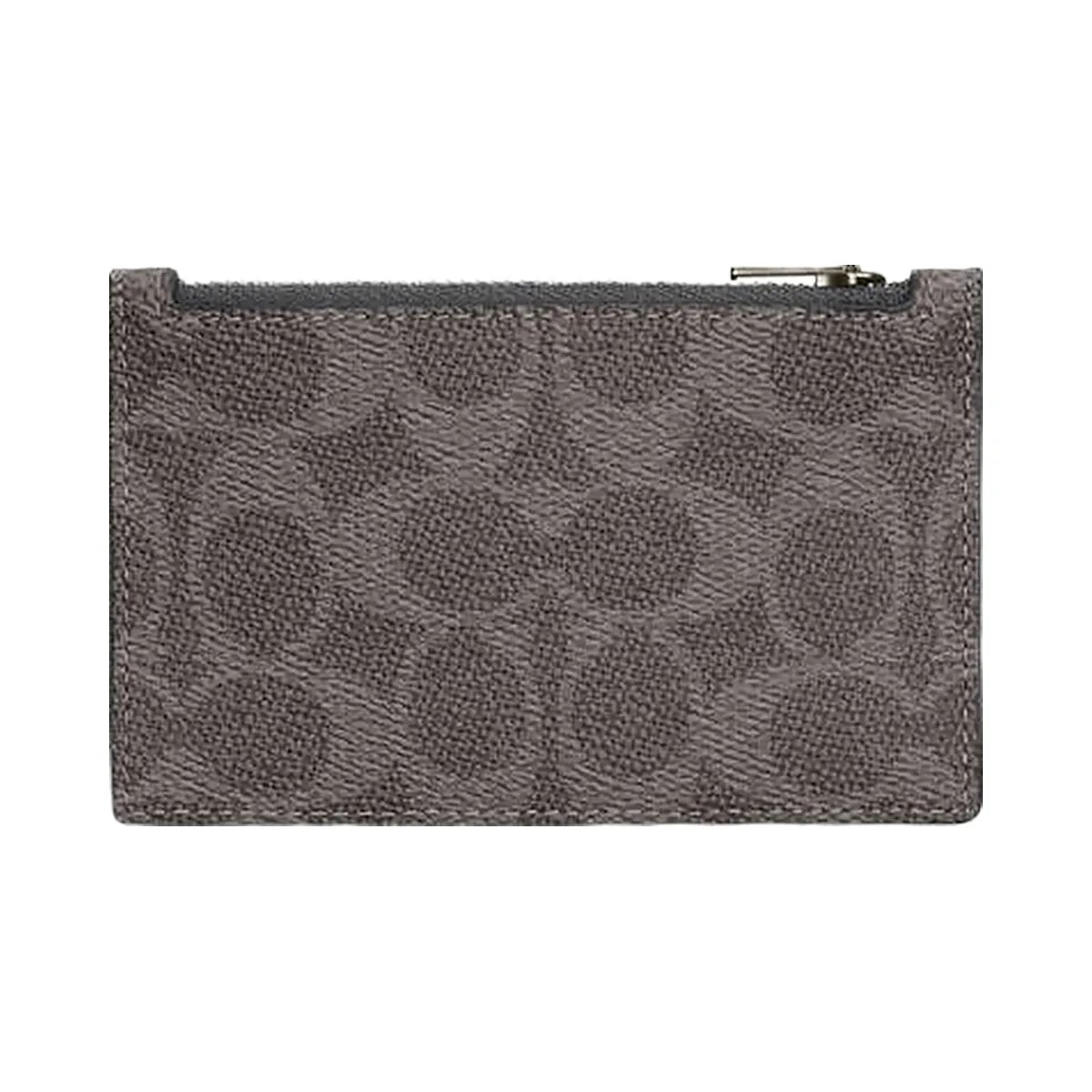 Coach Zip Card Case In Signature Canvas Signature Canvas-Qb-Grey-Charcoal - HypeFly India View 1
