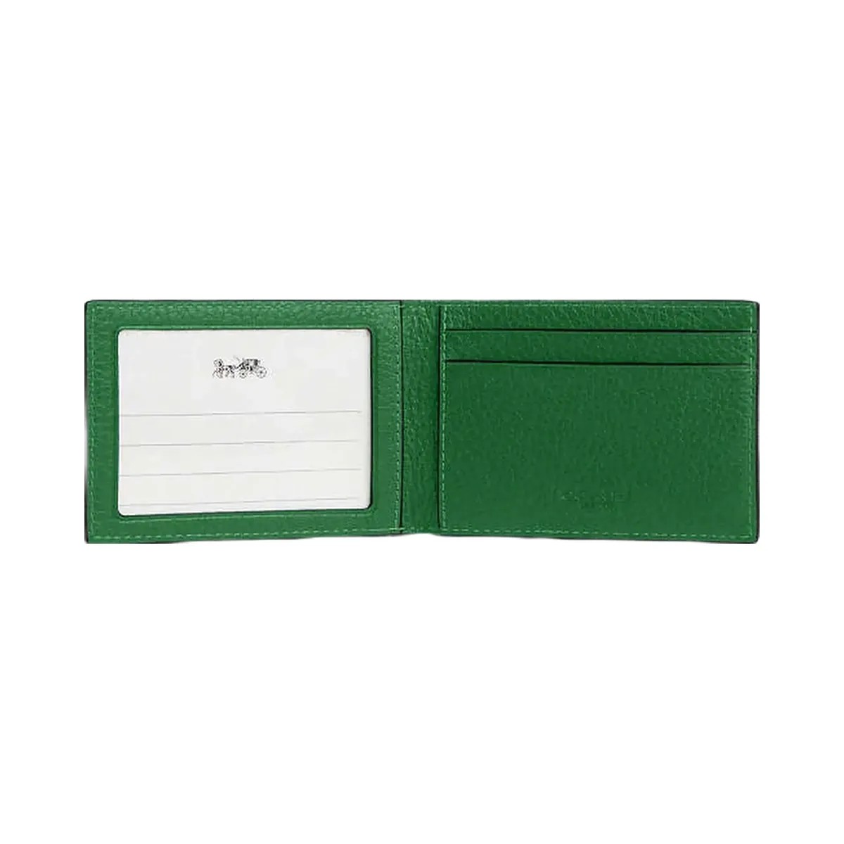 Coach Compact Billfold Wallet Pebbled Leather-Kelly - HypeFly India View 2