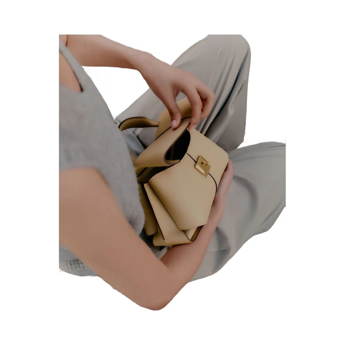 Polene Mokki Mini Textured Sand - HypeFly India View 5